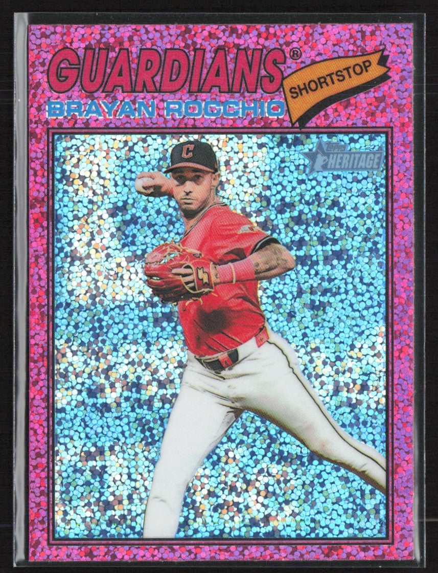 Brayan Rocchio 2026 Topps Heritage Pink Sparkle Refractor #368