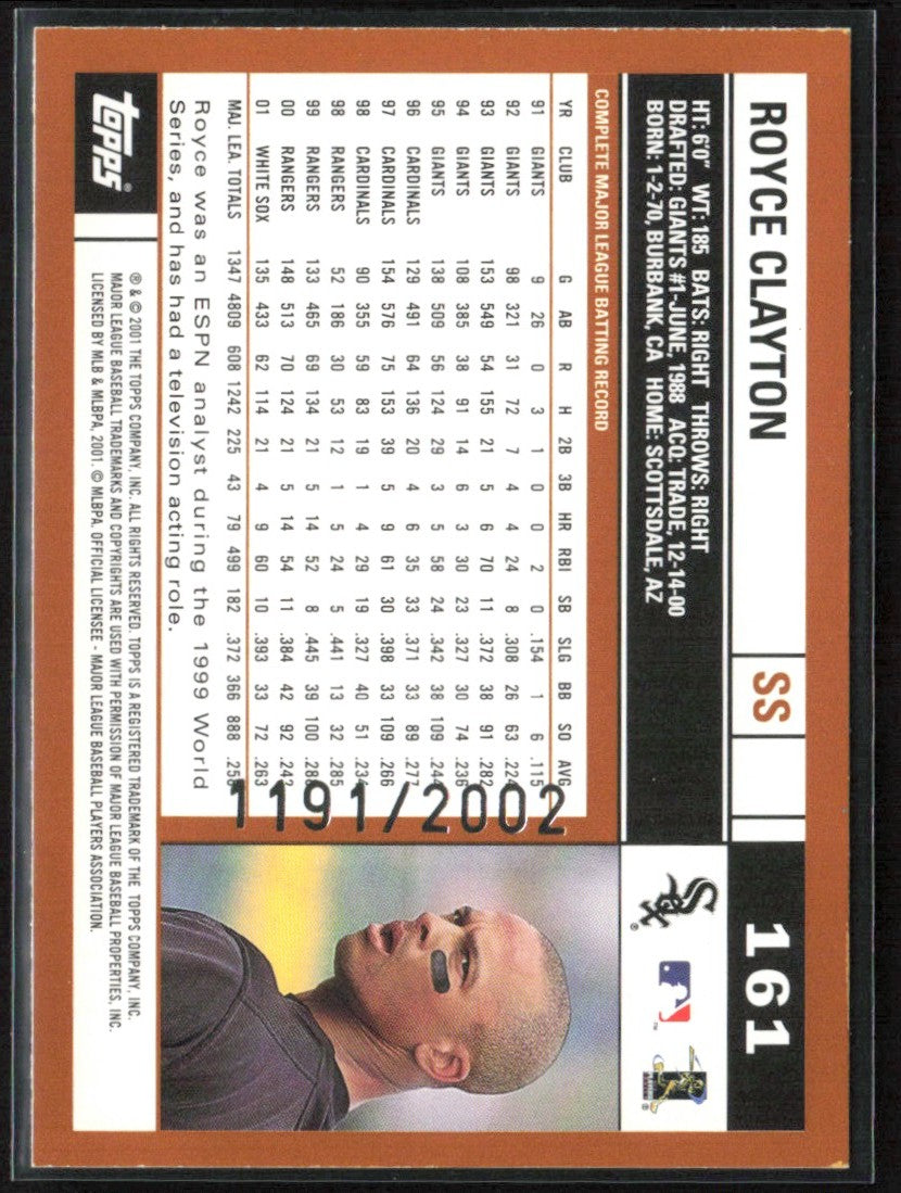 Royce Clayton 2002 Topps Gold /2002 #161 Chicago White Sox