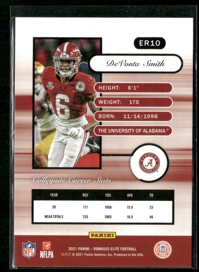 DeVonta Smith 2021 Donruss Elite RC #ER10 Alabama Crimson Tide