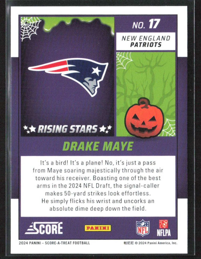 Drake Maye 2024 Score-A-Treat Rising Stars Green Bats RC #17