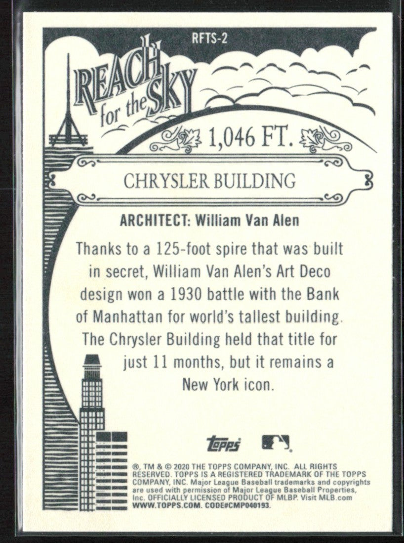 Chrysler Building 2020 Topps Allen & Ginter Reach for the Sky #RFTS-2