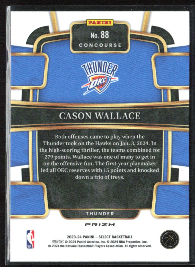 Cason Wallace 2023 Panini Select Concourse Orange Flash Prizm RC #88