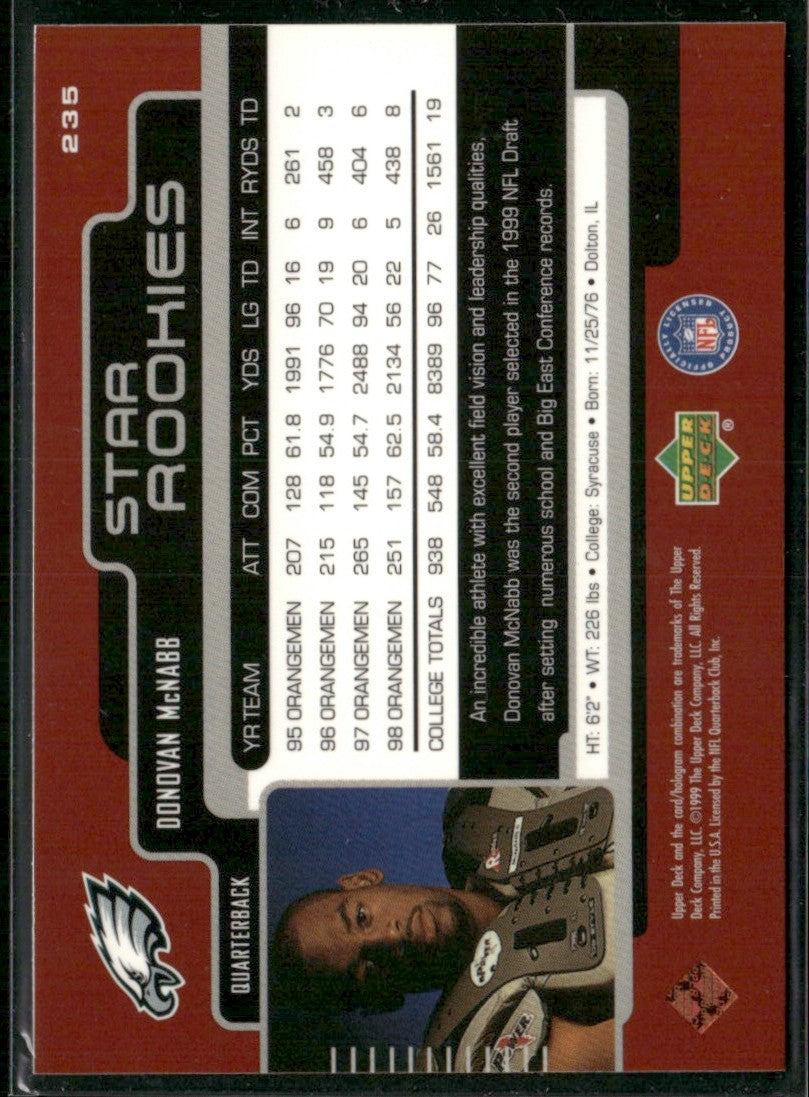 Donovan McNabb 1999 Upper Deck Star Rookies RC #235 Philadelphia Eagles
