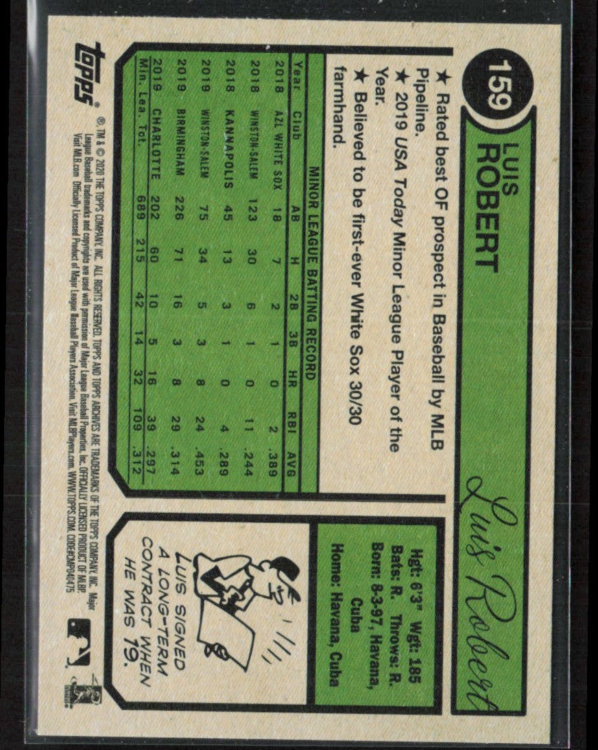 Luis Robert 2020 Topps Archives RC #159 Chicago White Sox