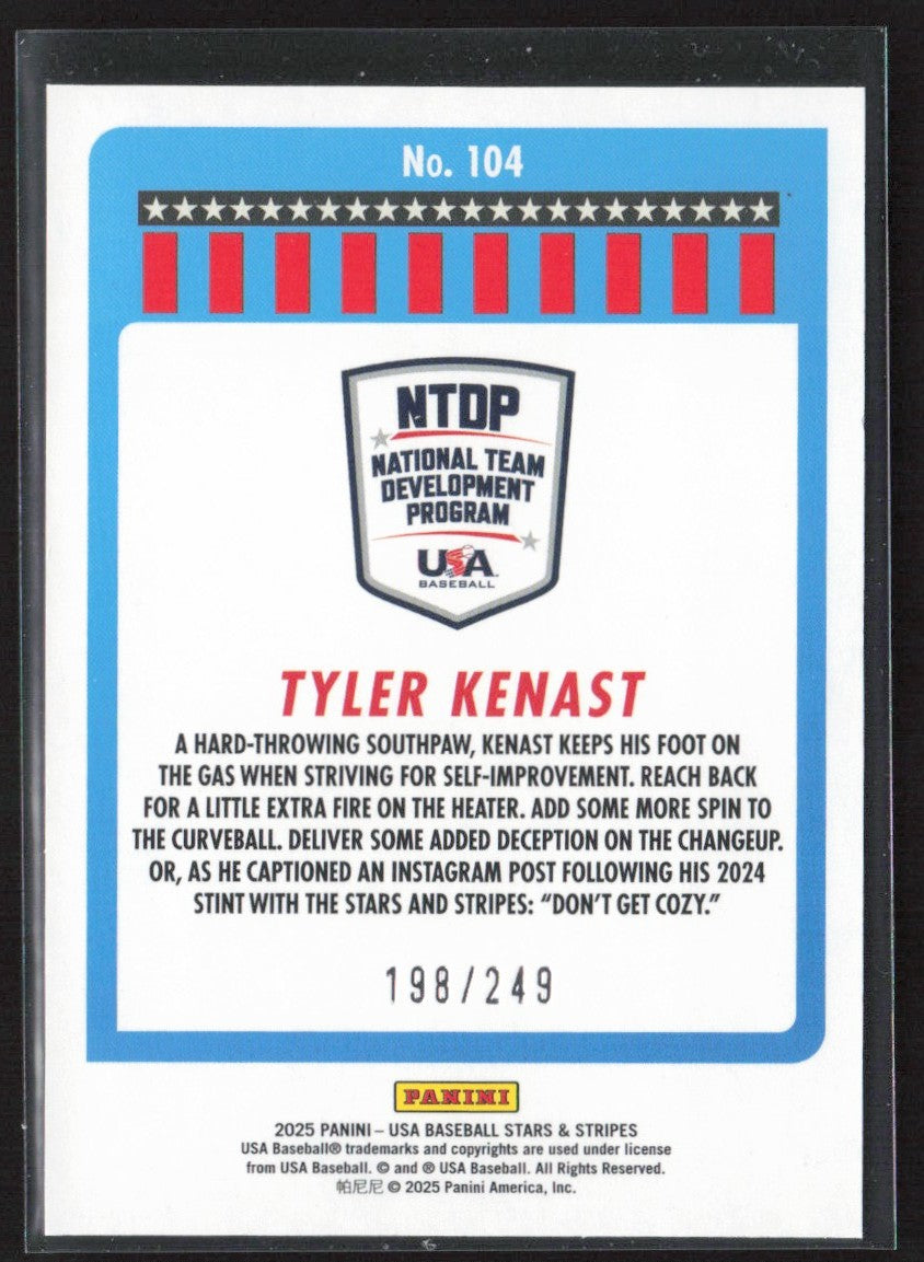 Tyler Kenast 2025 Panini Stars & Stripes Red Swirl /249 #104 USA
