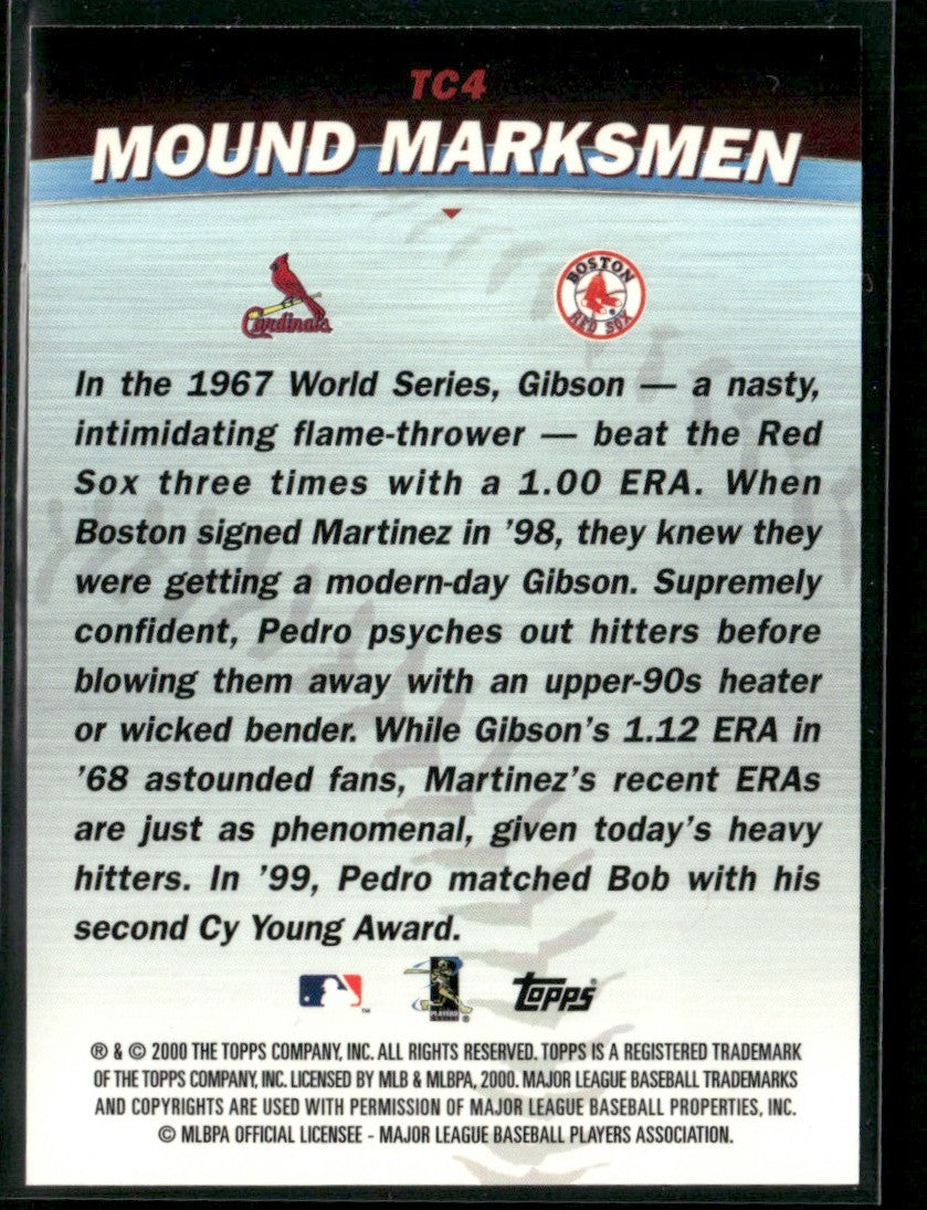 Mound Marksmen (Bob Gibson/Pedro Martinez) 2001 Topps Combos #TC4