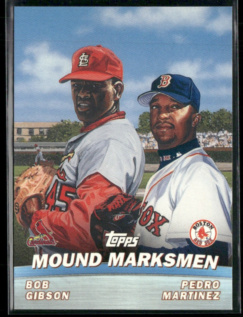 Mound Marksmen (Bob Gibson/Pedro Martinez) 2001 Topps Combos #TC4