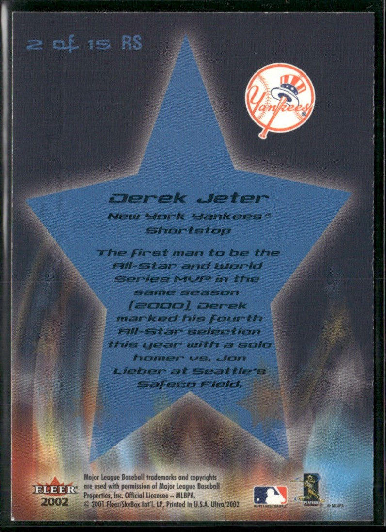 Derek Jeter 2002 Fleer Ultra Rising Stars #2 New York Yankees