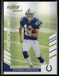 Anthony Gonzalez 2007 Score Select RC /599 #353 Indianapolis Colts
