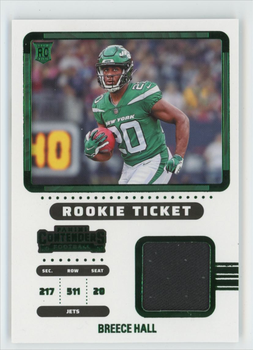 Breece Hall 2022 Panini Contenders Rookie Ticket RC Jersey #RTS-BHA