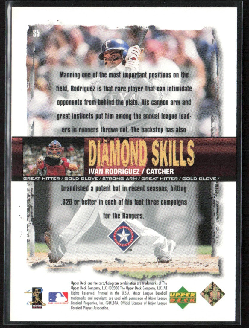 Ivan Rodriguez 2000 Upper Deck Diamond Skills Black Diamond #S5 Texas Rangers