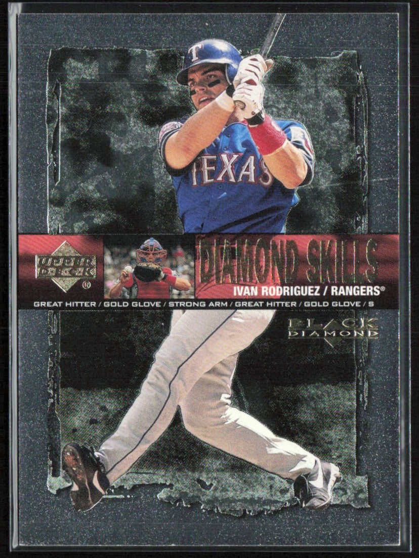 Ivan Rodriguez 2000 Upper Deck Diamond Skills Black Diamond #S5 Texas Rangers