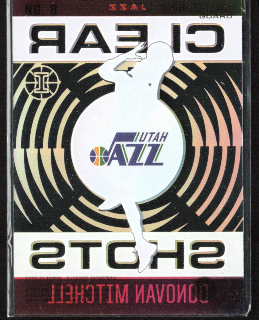 Donovan Mitchell 2020 Panini Illusions Clear Shots #8 Utah Jazz