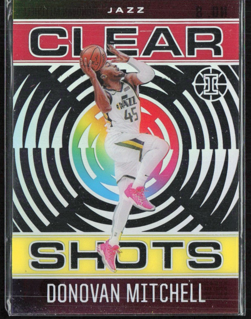 Donovan Mitchell 2020 Panini Illusions Clear Shots #8 Utah Jazz