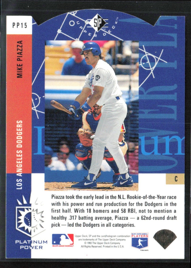 Mike Piazza 1993 Upper Deck Platinum Power #PP15 Los Angeles Dodgers
