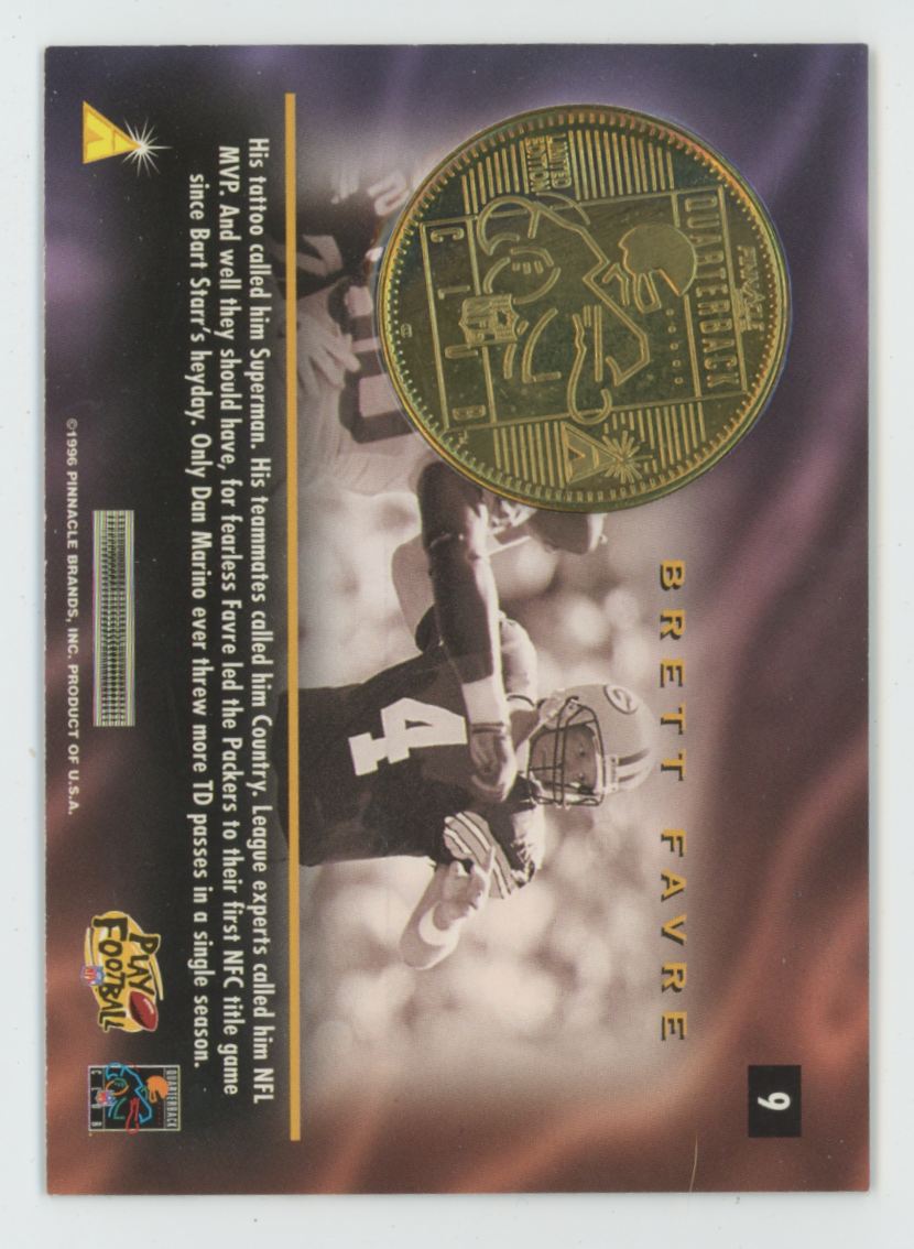 Brett Favre 1996 Pinnacle Mint Quarterback Club #9 Green Bay Packers