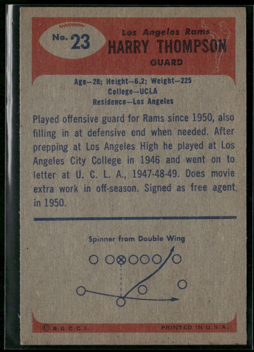 Harry Thompson 1955 Bowman #23 Los Angeles Rams