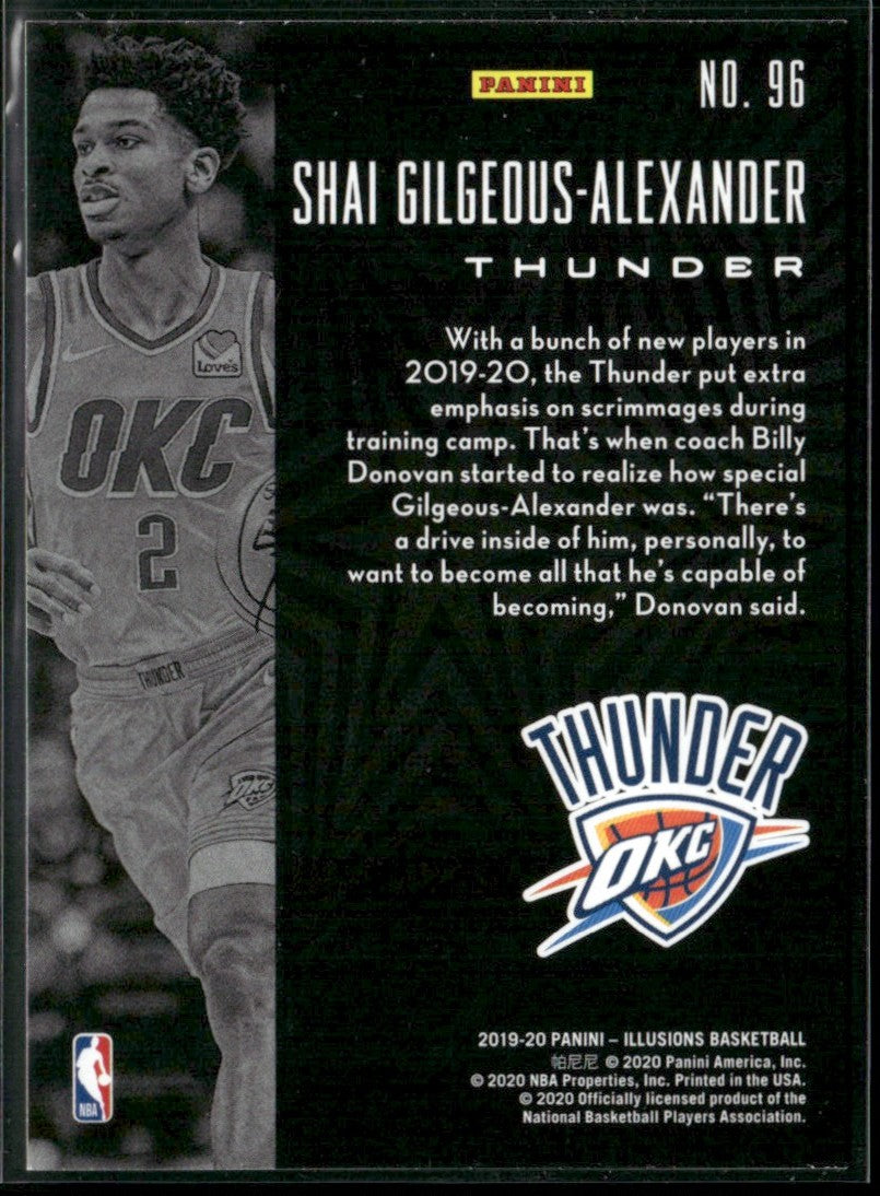 Shai Gilgeous-Alexander 2019 Panini Illusions #96 Oklahoma City Thunder