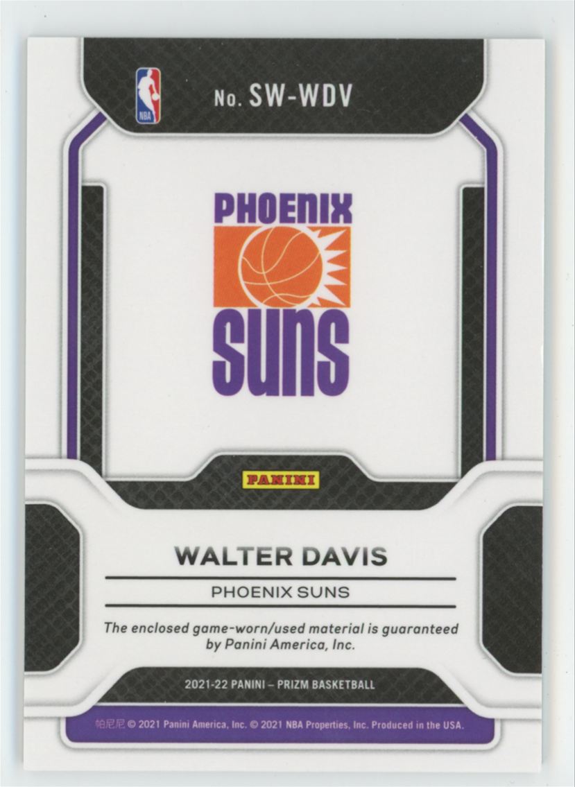 Walter Davis 2021 Panini Prizm Sensational Swatches Jersey #SW-WDV Phoenix Suns