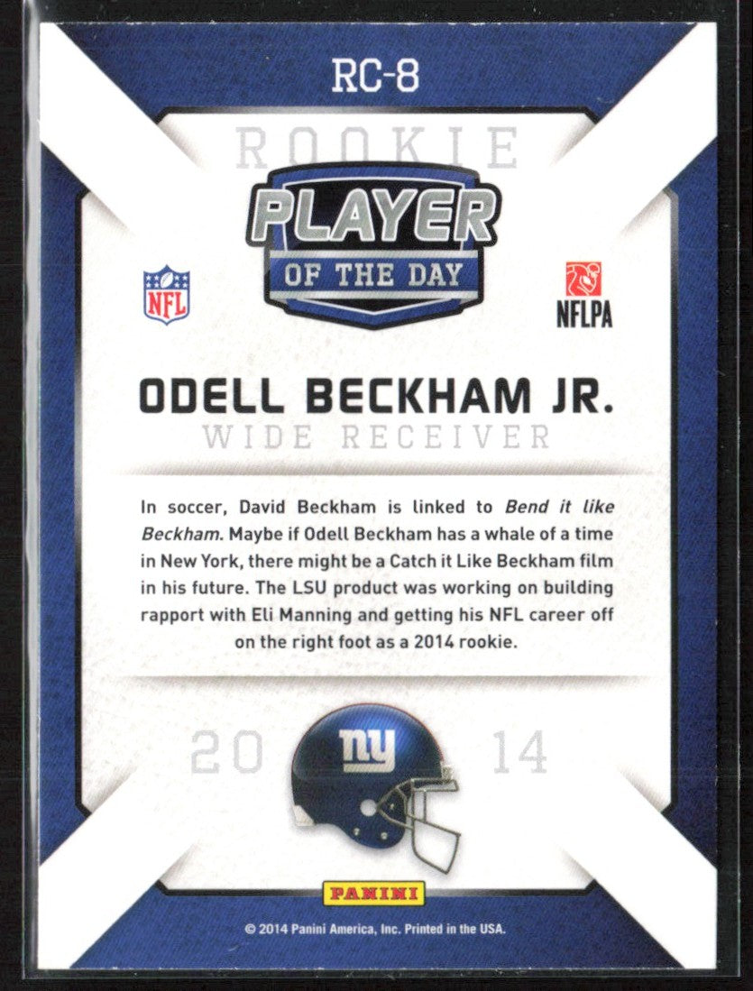 Odell Beckham Jr. 2014 Panini Player of the Day RC #RC-8 New York Giants