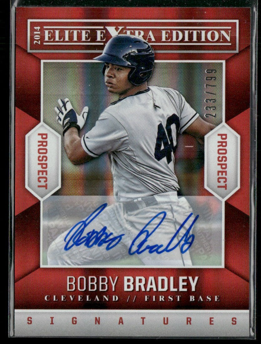 Bobby Bradley 2014 Panini Elite Extra Edition Prospects Signatures AUTO /799 #68
