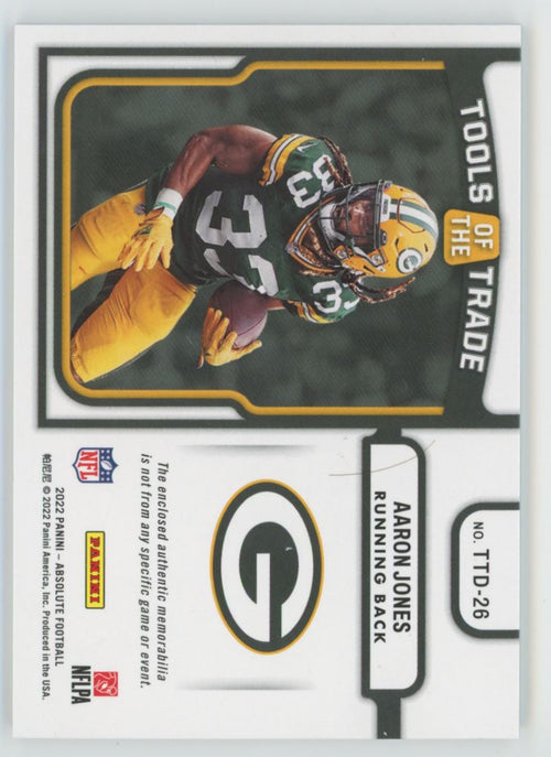 Aaron Jones 2022 Panini Absolute Tools of the Trade /199 Jersey #TTD-26