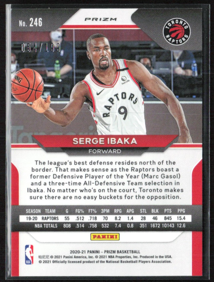 Serge Ibaka 2020 Panini Prizm Blue /199 #246 Toronto Raptors