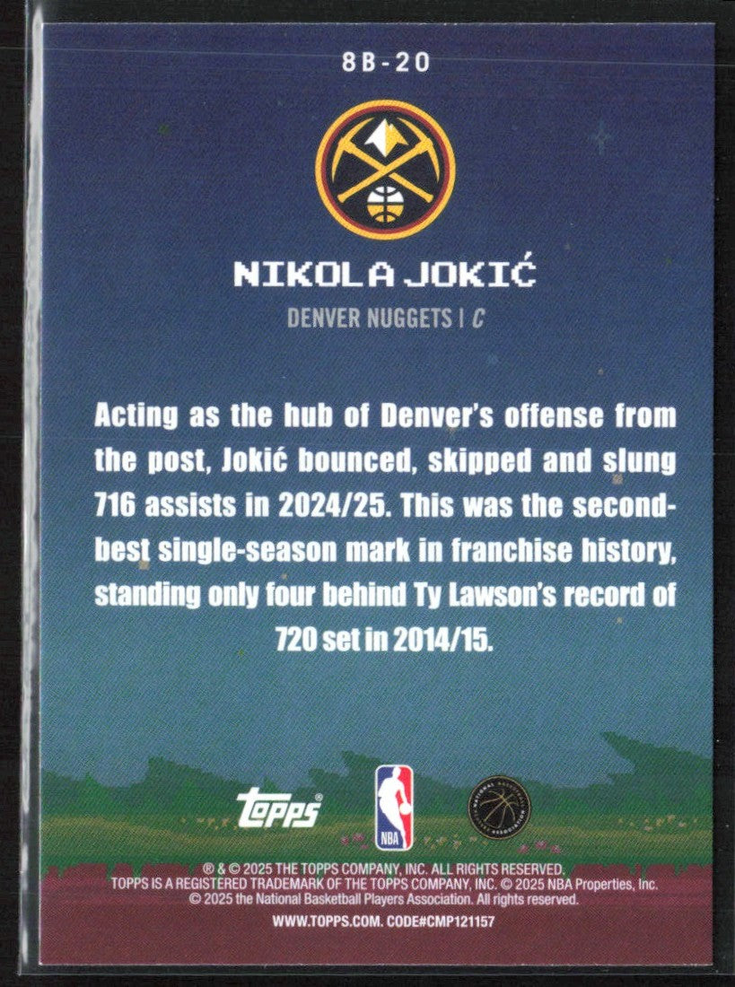 Nikola Jokic 2025 Topps 8-Bit Ballers #8B-20 Denver Nuggets
