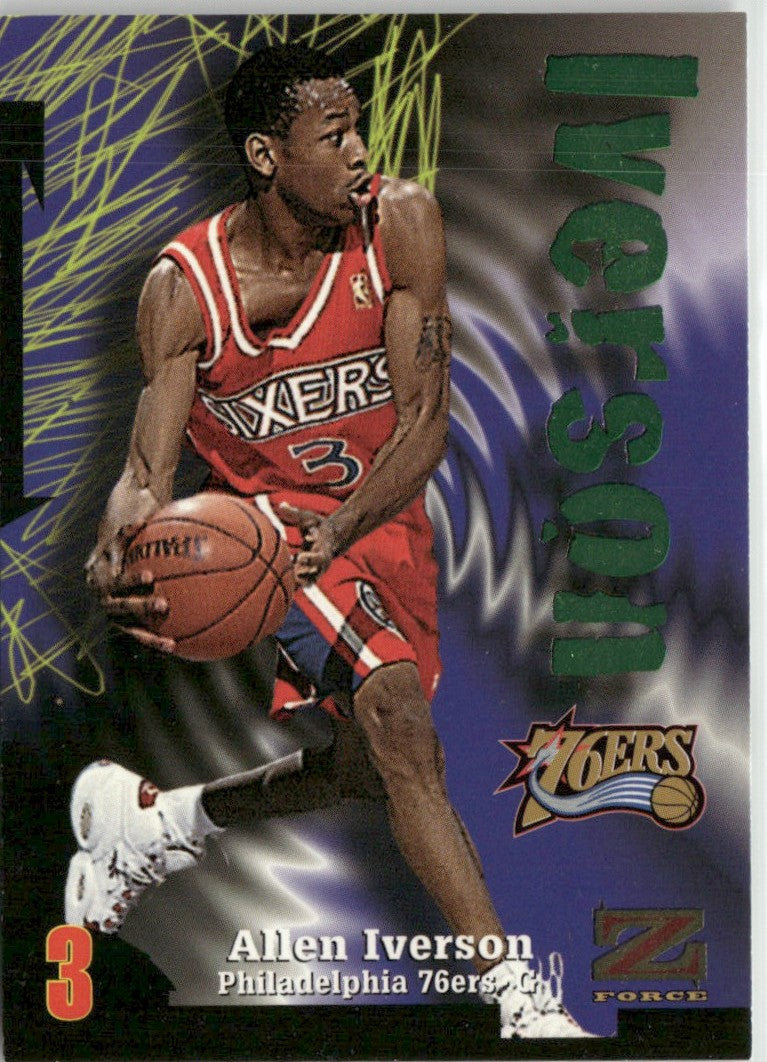 Allen Iverson 1997 SkyBox Z Force #100 Philadelphia 76ers