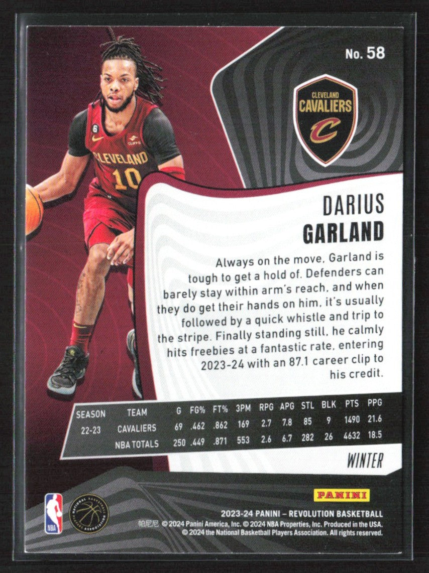 Darius Garland 2023 Panini Revolution Winter #58 Cleveland Cavaliers