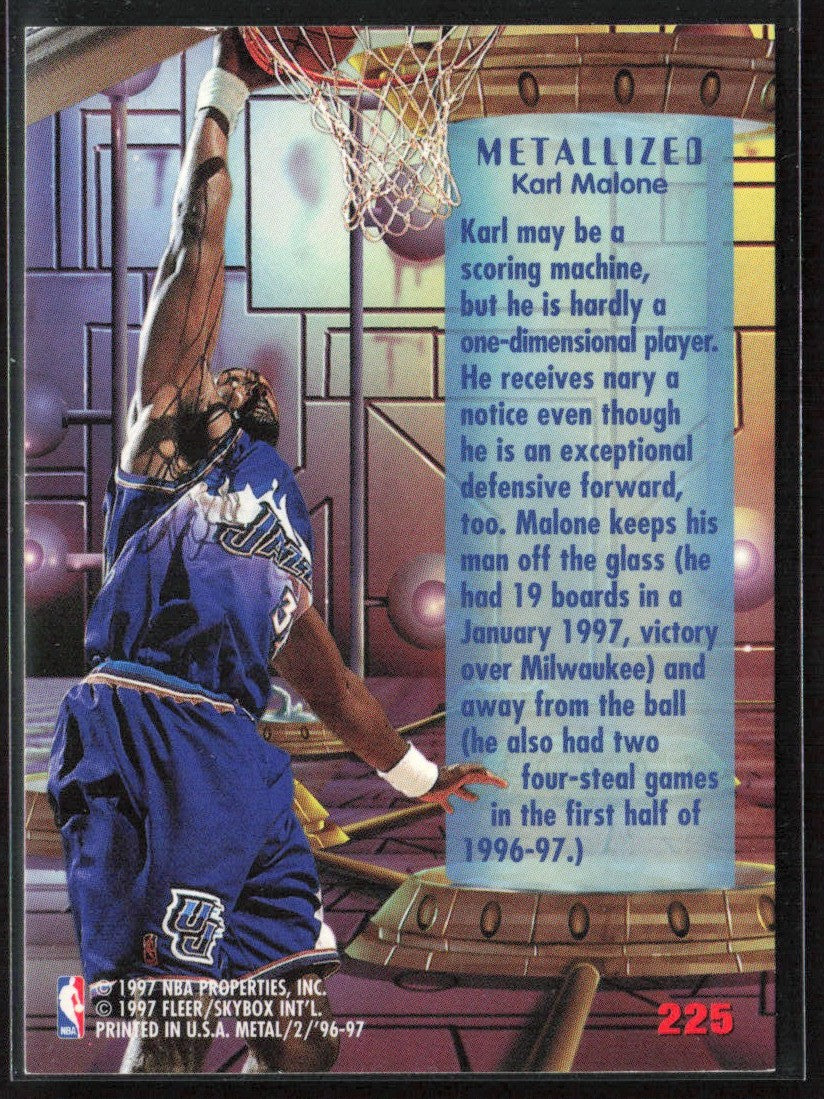 Karl Malone 1996 Fleer Metal Metallized #225 Utah Jazz