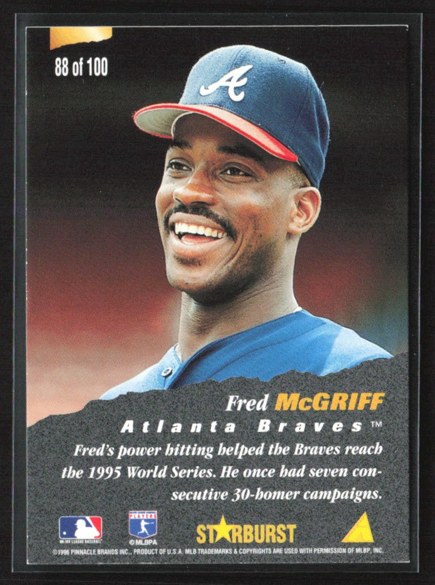 Fred McGriff 1996 Pinnacle Starburst The Naturals #88 Atlanta Braves