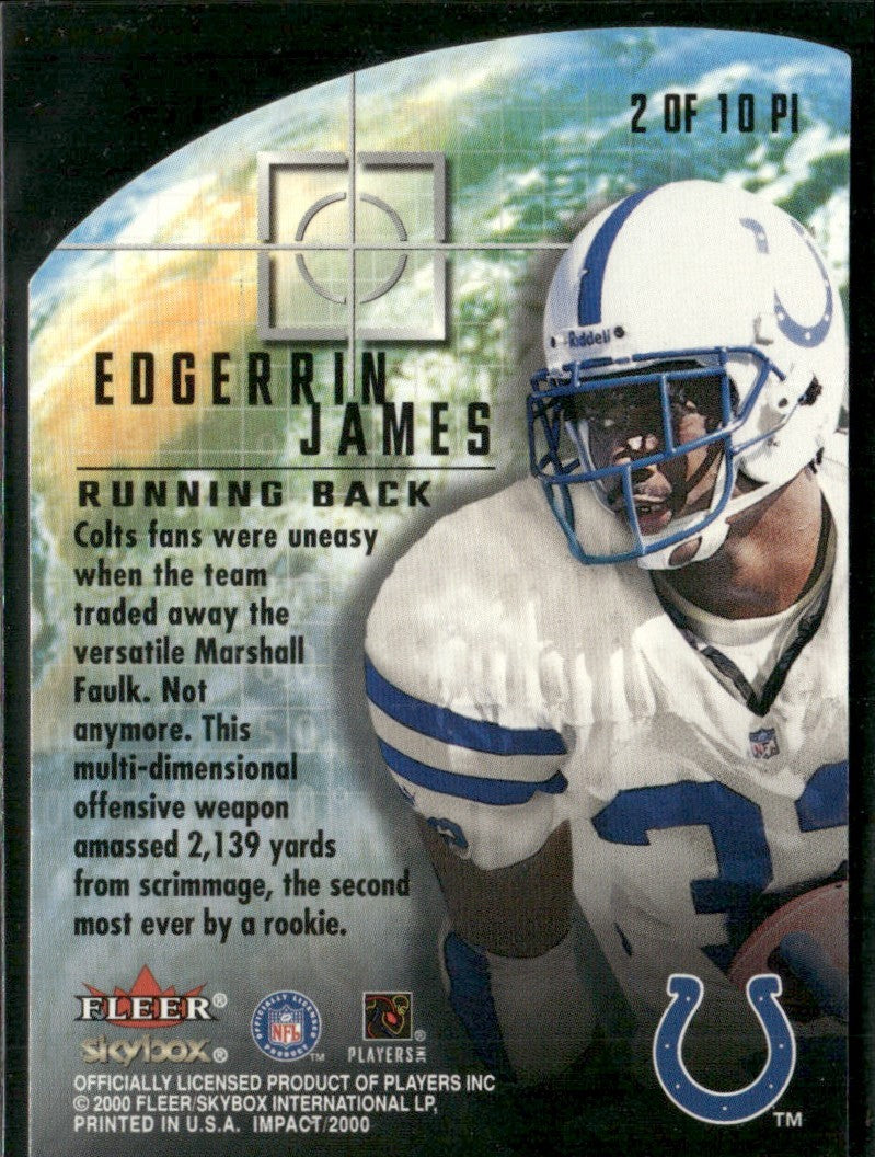 Edgerrin James 2000 Skybox Impact Point of #2PI Indianapolis Colts