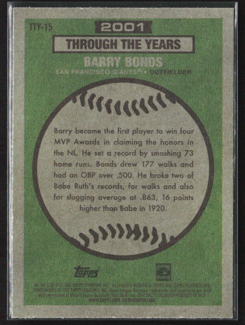 Barry Bonds 2025 Topps Heritage Through the Years Reprint #TTY-15