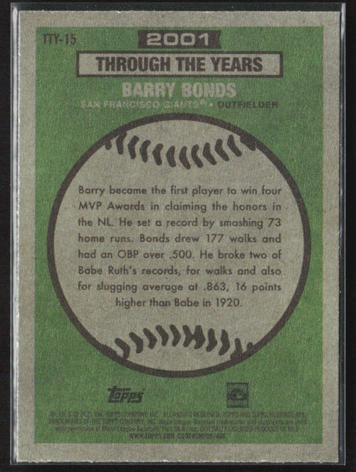 Barry Bonds 2025 Topps Heritage Through the Years Reprint #TTY-15