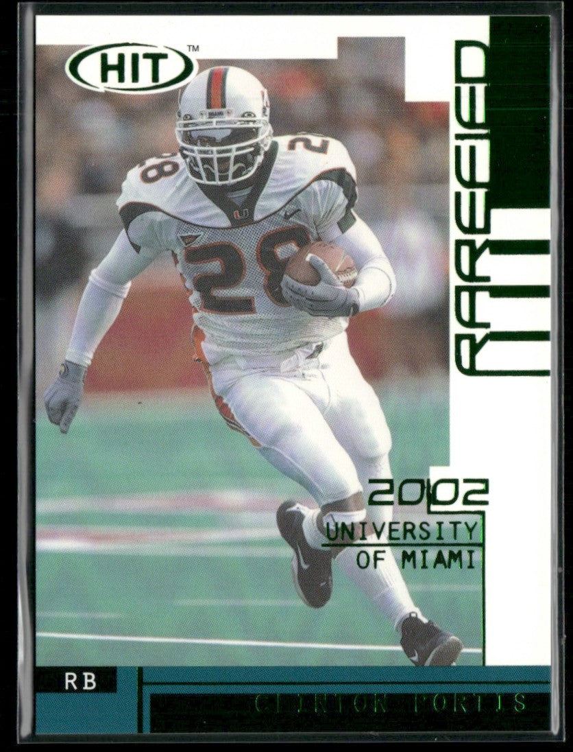 Clinton Portis 2002 SAGE HIT Rarefied Emerald #R28 Miami Hurricanes