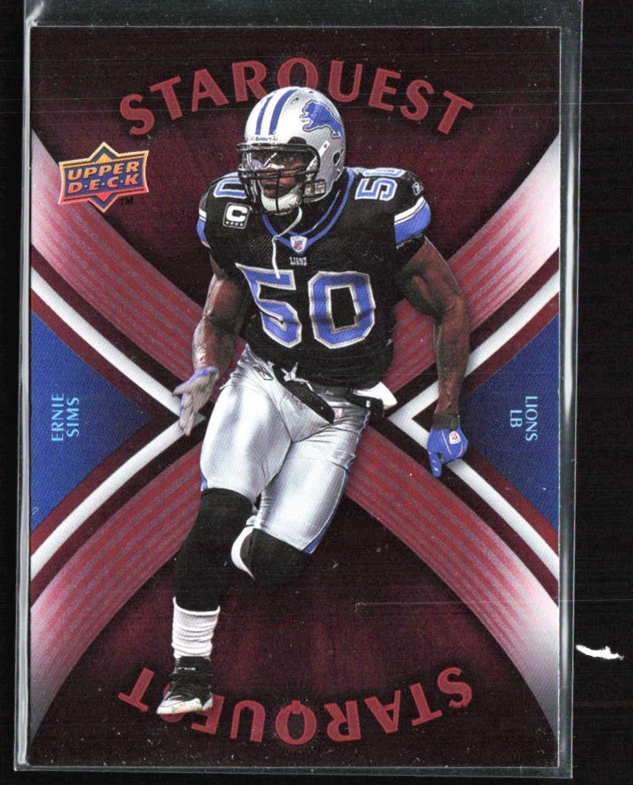 Ernie Sims 2008 Upper Deck StarQuest Red #SQ13 Detroit Lions