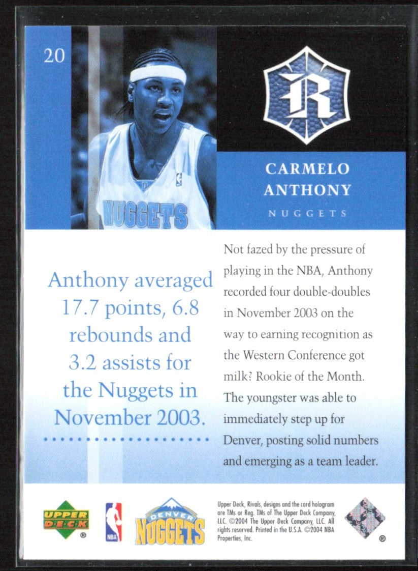 Carmelo Anthony 2004 Upper Deck Rivals #20 Denver Nuggets