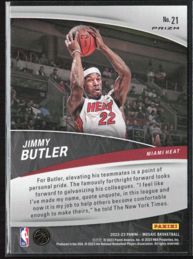 Jimmy Butler 2022 Panini Mosaic Elevate Silver #21 Miami Heat