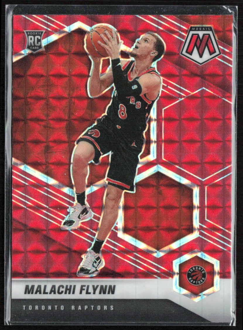 Malachi Flynn 2020 Panini Mosaic Red Prizm RC #236 Toronto Raptors