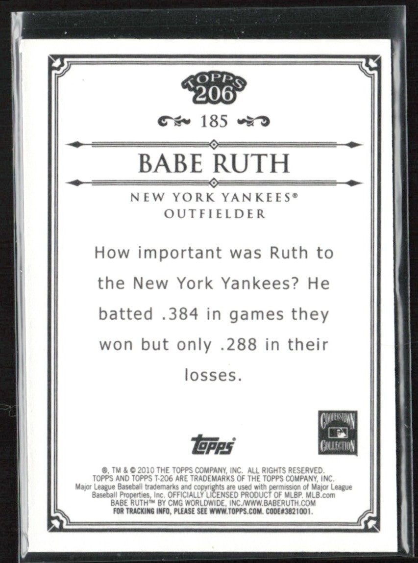 Babe Ruth 2010 Topps 206 Bronze #185 New York Yankees