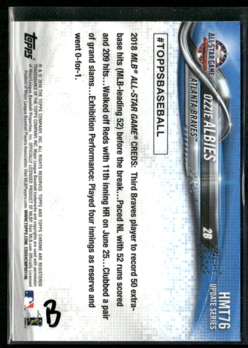 Ozzie Albies 2018 Topps Chrome Update RC #HMT76 Atlanta Braves