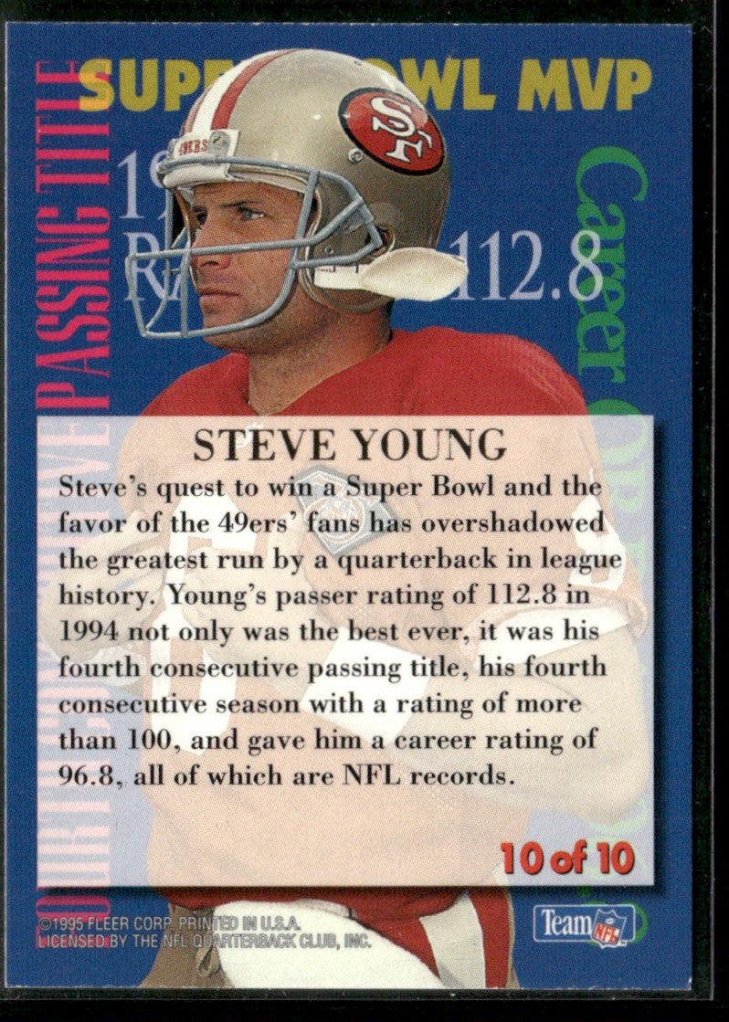 Steve Young 1995 Fleer Ultra Achievement Gold Medallion #10 San Francisco 49ers