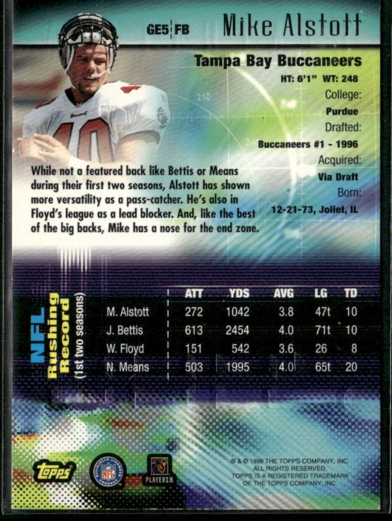 Mike Alstott 1998 Topps 2000 Generation #GE5 Tampa Bay Buccaneers