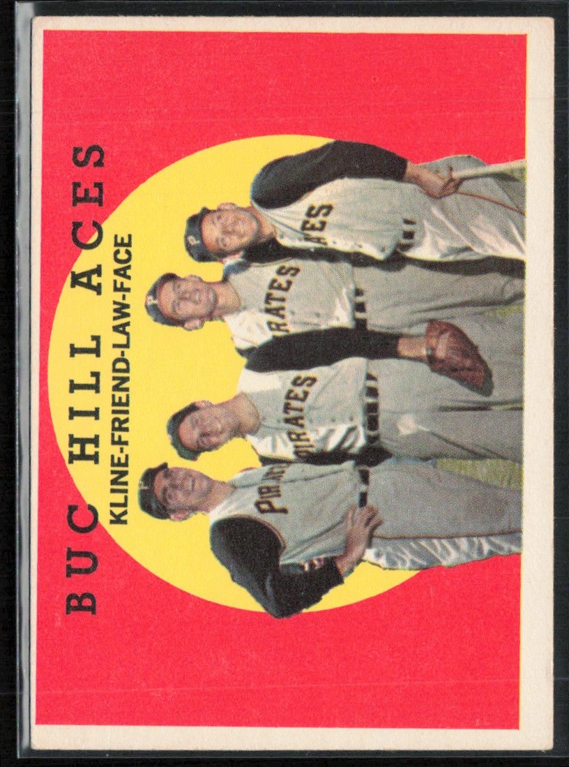 Buc Hill Aces Face Kline Friend Law 1959 Topps #428.0 Pittsburgh Pirates