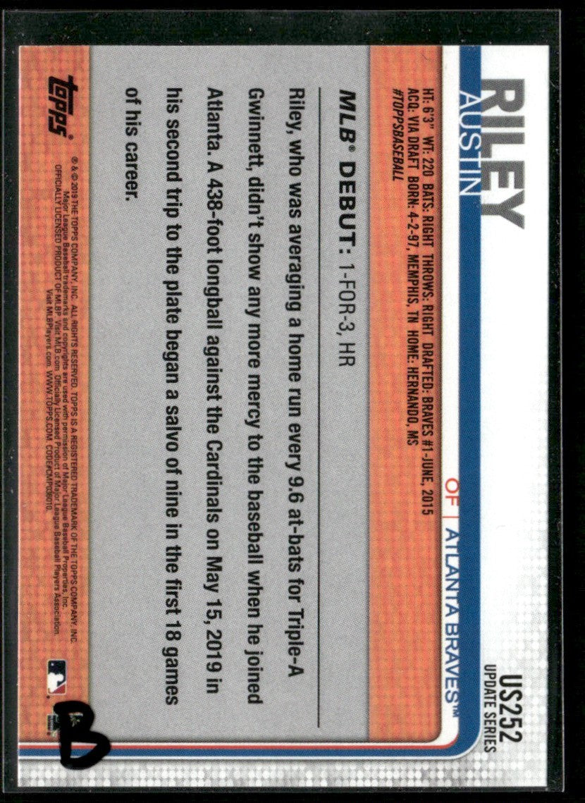 Austin Riley 2019 Topps Update RC #US252 Atlanta Braves
