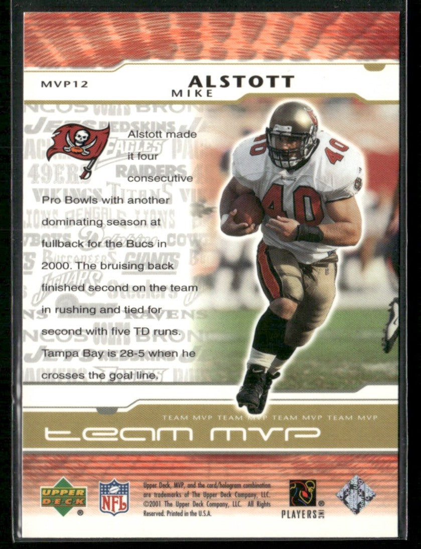 Mike Alstott 2001 Upper Deck Team MVP #MVP12 Tampa Bay Buccaneers
