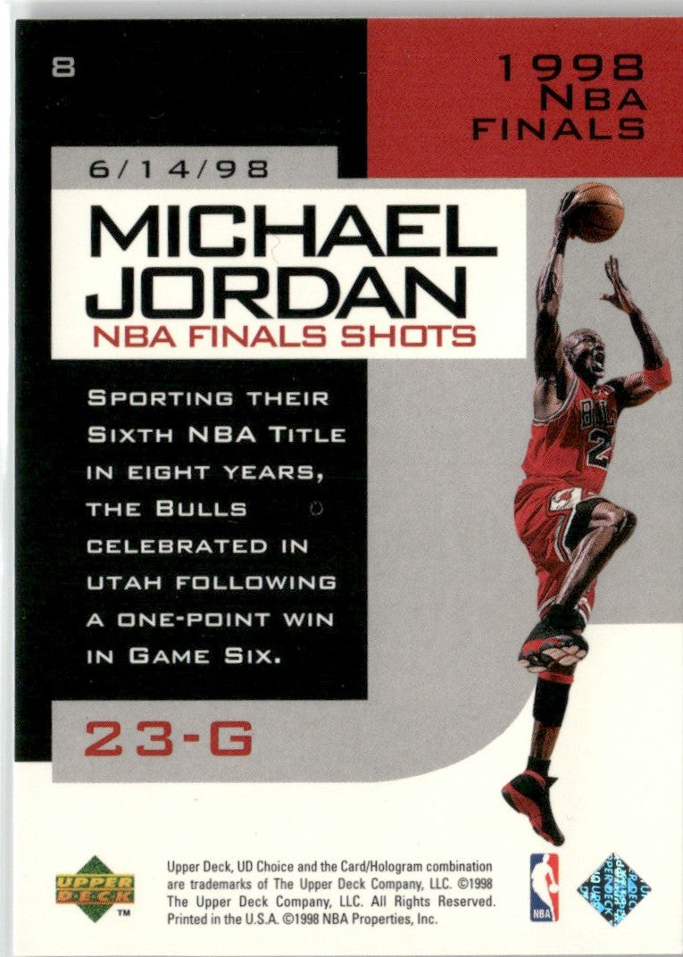 Michael Jordan 1998 Upper Deck NBA Finals Shots #8 Chicago Bulls