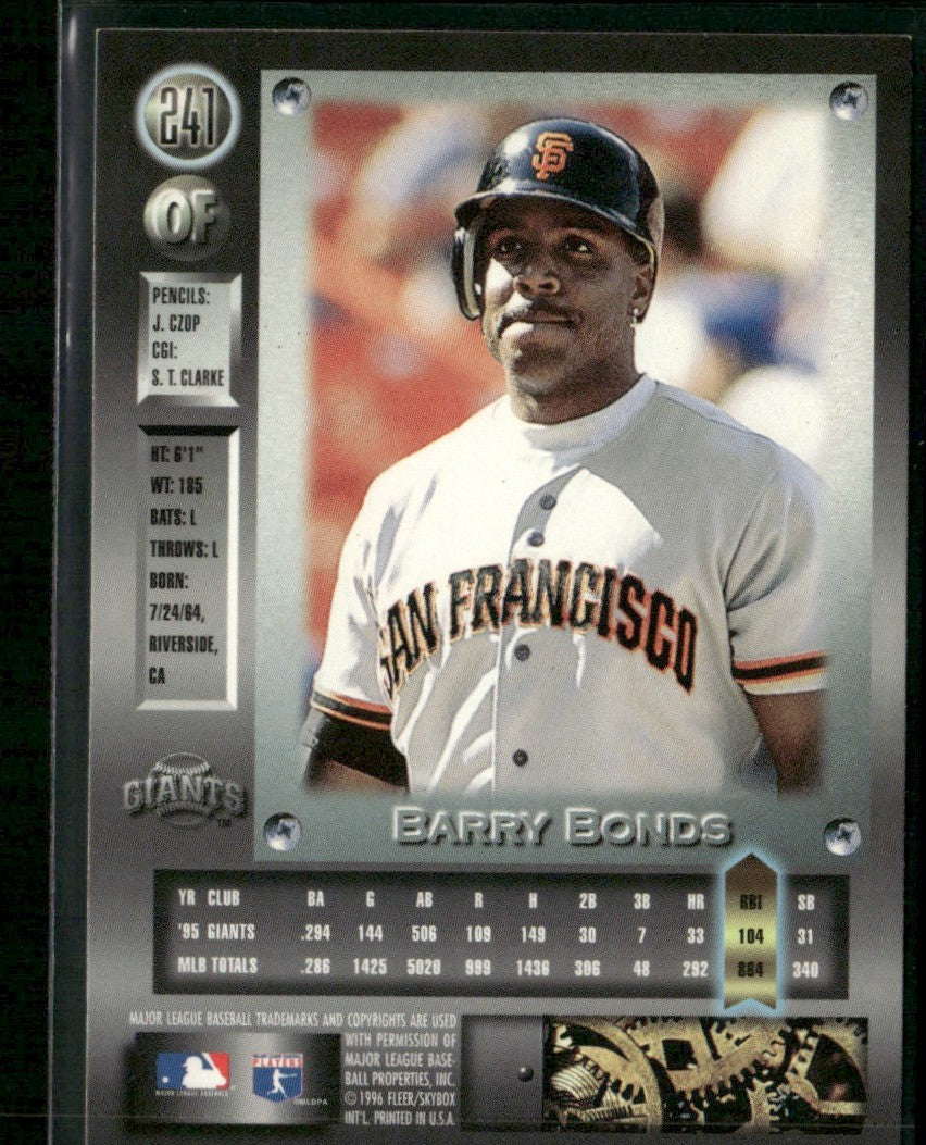 Barry Bonds 1996 Metal Universe #241 San Francisco Giants