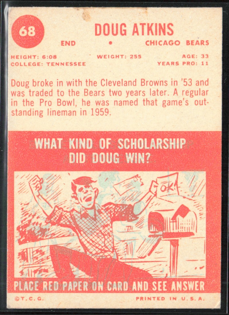 Doug Atkins 1963 Topps #68 Chicago Bears